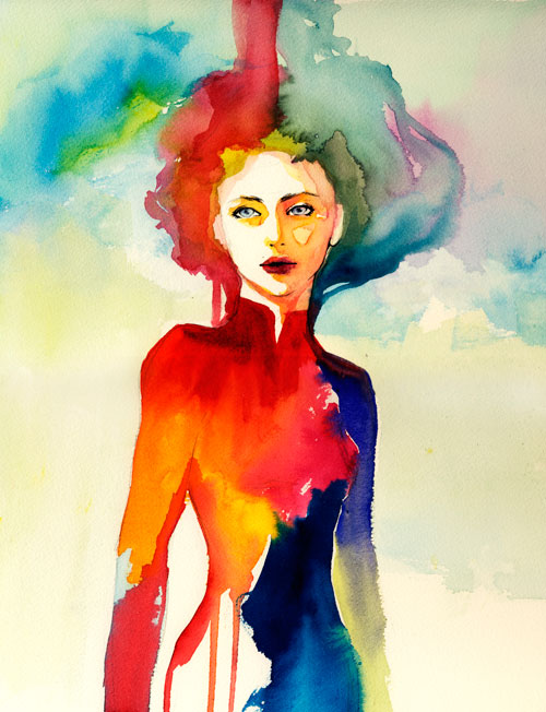 Ava - Watercolor by Cassie Zehn